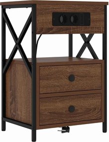 vidaXL Dulap de noapte Stejar închis 40 x 31 x 60 cm Lemn compozit