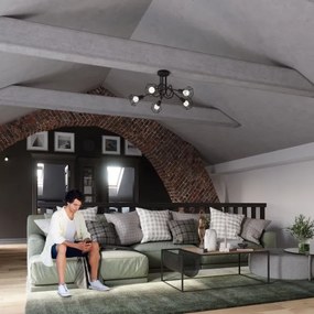 Lustră pe tijă ARTEMIS 5xE14/40W/230V neagră Sollux SL.1110