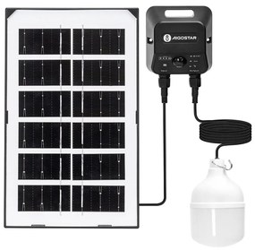 Lustră LED solară cu senzor Aigostar LED/35W/12V 3000 mAh 6500K d. 10 cm