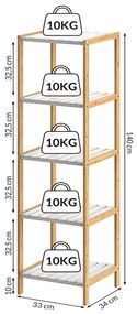 Deuba Raft bambus 140x33x33 cm - alb