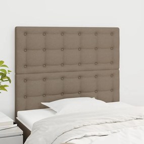 vidaXL Tăblii de pat, 2 buc, gri taupe, 80x5x78/88 cm, textil