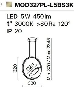 Pendul LED design modern Moon alama