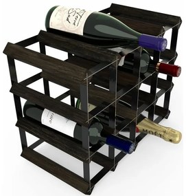 Raft pentru vin RTA pentru 16 sticle, asamblat, frasin negru / negru