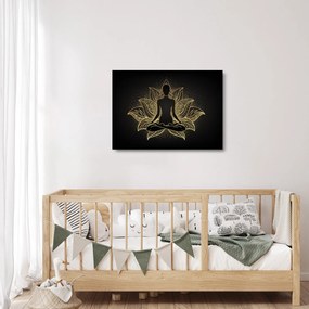 Tablou pe sticlă - Silueta într-o floare de lotus (70x50 cm)
