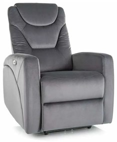 Scaun reclinabil Kronos Velvet, gri