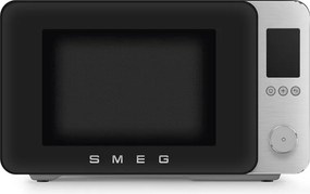 Cuptor cu microunde combinat cu aer cald SMEG Collezione MOC02BLMEU, 900 W, 27 l, 25 de programe, închidere lină, setări personalizate, negru mat