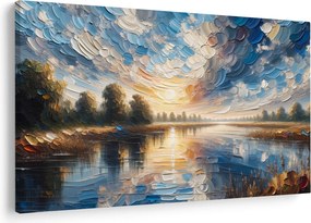 Tablou - Pictură cu soarele deasupra apei (90x60 cm)