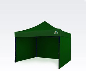 Altanț 3x3m Cadru din Oțel cu 3 Pereți: Cort de Lucru pentru Meșteșugari - cu 3 pereți - Verde