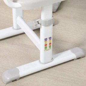 HOMCOM Set Masă și Scaun pentru Copii 6-12 ani, Reglabil pe Înălțime, cu Blat Înclinabil la 45°, 66x47x52-77 cm, Gri | Aosom Romania