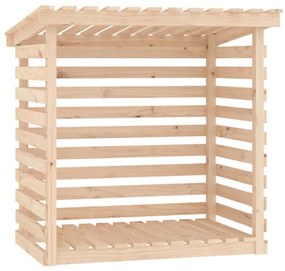 Rastel pentru lemne de foc, 108x73x108 cm, lemn masiv de pin Maro, 108 x 73 x 108 cm
