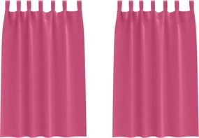 vidaXL Perdele Opaque cu Inel 2 pcs Roz Aprins 175 x 140 cm Poliester