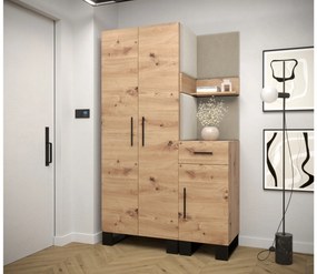 Set mobilier pentru hol Amanda 6 (Stejar artisan + bej). 1085902