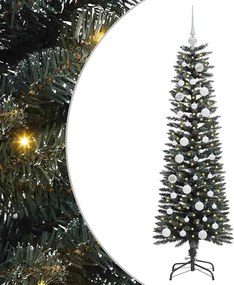 vidaXL Brad de Crăciun artificial Verde 150 cm PVC și Plastic și Oțel