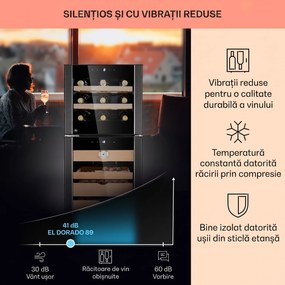 Klarstein El Dorado 89, umidor și frigider pentru vin, ecran tactil, 89L, LED