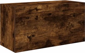 vidaXL Dulap perete baie, stejar fumuriu, 60x25x30 cm, lemn prelucrat