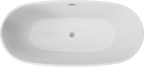Cada baie freestanding, alba, 160x75 cm, ovala, Deante Alpinia