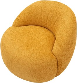 Fotoliu galben muștar cu tapițerie din țesătură bouclé Ginerva – Mauro Ferretti