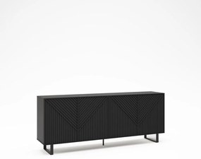 Comodă neagră 201x80x40 cm Peta – Marckeric