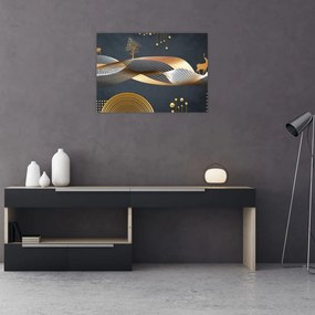 Tablou pe sticlă - Cerb, grafică (70x50 cm)