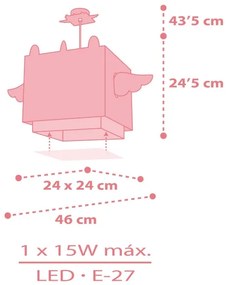 Lustră pentru copii LITTLE UNICORN 1xE27/15W/230V Dalber 64592