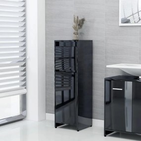 802667 vidaXL Dulap de baie, negru extralucios, 30 x 30 x 95 cm, PAL