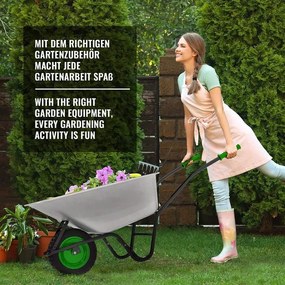 TIMBERTECH Roabă de grădină 140 x 54 x 60 cm, verde, oțel