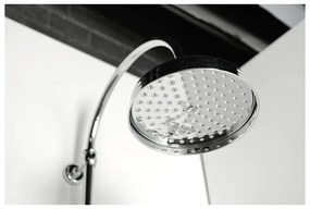 Set de duș argintiu lucios din alamă 142 cm cu robinet termostatic cu duș suspendat/cu duș de mână Antea – Sapho