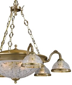 Candelabru design clasic din alama si sticla 6202