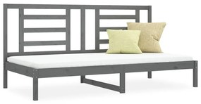 3108063 vidaXL Pat de zi, gri, 80x200 cm, lemn masiv de pin