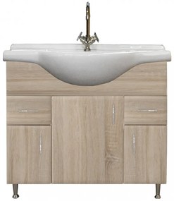 Dulap inferior Bianca Plus 85 cu lavoar, culoare stejar sonoma