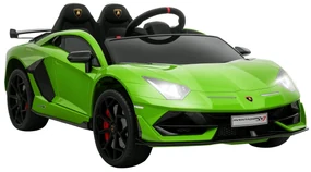 HOMCOM Masina Electrica pentru Copii, Automobil Lamborghini Aventador cu Telecomanda, Faruri LED, Muzica, Varsta 3-8 Ani, Verde | Aosom Romania