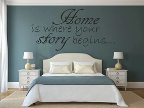 Autocolant de perete HOME ESTE UNDE ÎNCEPE POVESTEA TA 60 x 120 cm