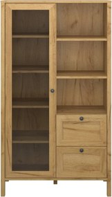 Vitrina KLARK, stejar auriu, PAL laminat, 84x42x150 cm
