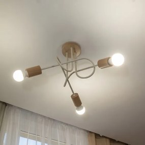 Lustră aplicată OXFORD, 3xE27/15W/230V, pin/crem