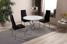 Masa rotunda Agis marmura alba/argintiu ø90/h71 cm