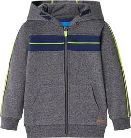 vidaXL Hanorac pentru copii cu glugă și fermoar, gri melanj, 92