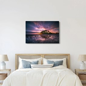 Tablou cu plajă în apus de soare (90x60 cm)