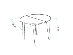 Masă de sufragerie extensibilă Nidupo 2 (Nuc) (pentru 4 persoane). 1093750