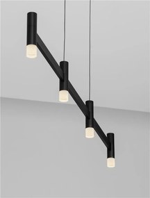 Lustra liniara cu 4 spoturi LED 3000K POETIC negru