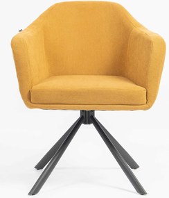 HR832 BAZĂ STEA Scaun Catifea Reiată Premium culoare Curry Galben cu Bază Neagră