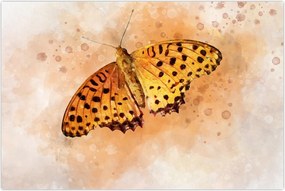 Tablou - Fluture portocaliu, aquarelă (90x60 cm)