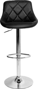 Scaun bar MARID NEW, negru/crom, piele ecologica/metal, 45x40x80/102 c