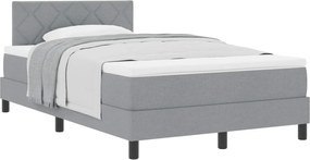 vidaXL Pat cu arcuri cu saltea Gri deschis 120 x 190 cm țesătură