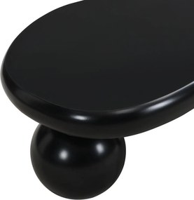 Masă de cafea în stil de nor, cu iluminare LED și design cu picioare rotunde, 95x62,5x32 cm, Negru