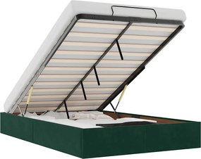 vidaXL Cadru de pat otoman fără saltea Verde închis 120x200 cm catifea