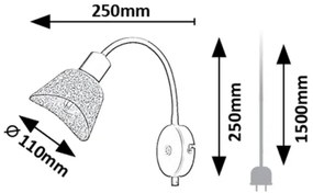 Spot de perete Rabalux 73009 FARELIA 1xE14/10W/230V