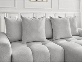 Colțar gri deschis extensibil/cu spațiu de depozitare cu tapițerie din chenille (cu colț pe partea dreaptă/cu șezlong) Roxelane – Bobochic Paris