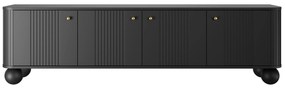 Dulap TV Vesper 4D 187 cm - negru / mânere aurii