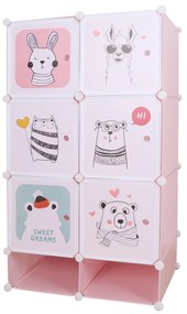 Dulap modular pentru copii, roz   model copii, NORME Roz