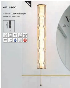 Aplica LED de perete baie metal aurie Vibrate 43cm